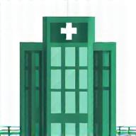 Logo stilizzato di un ospedale, icona di partnership medica romana.