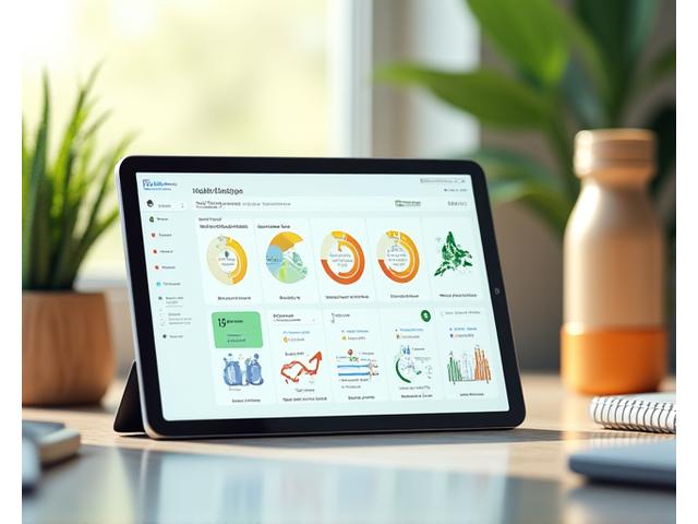 Grafici e icone di benessere che mostrano un piano di prevenzione personalizzato su un tablet